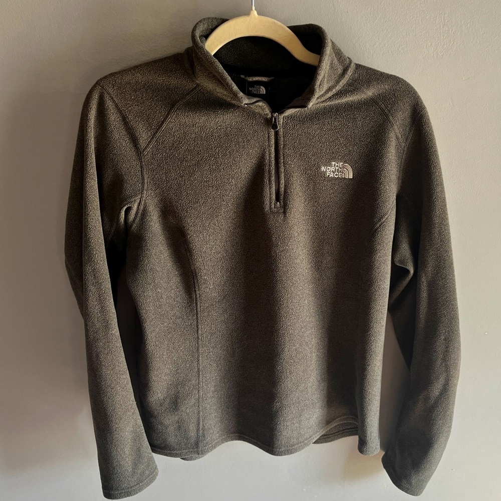 The North Face Fleece 1/4 Zip Sweater Pullover Warm Grey Size M/L Womens